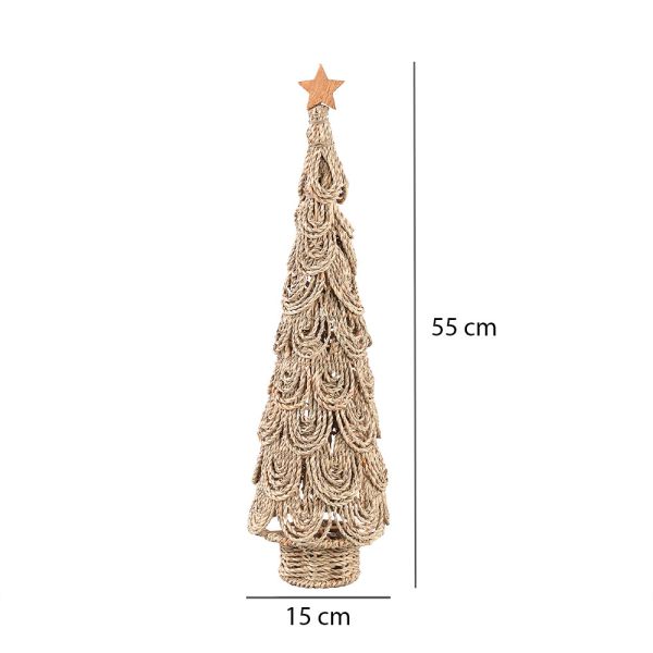 Abol decorativo navidad cuerda marrón 15x5x55