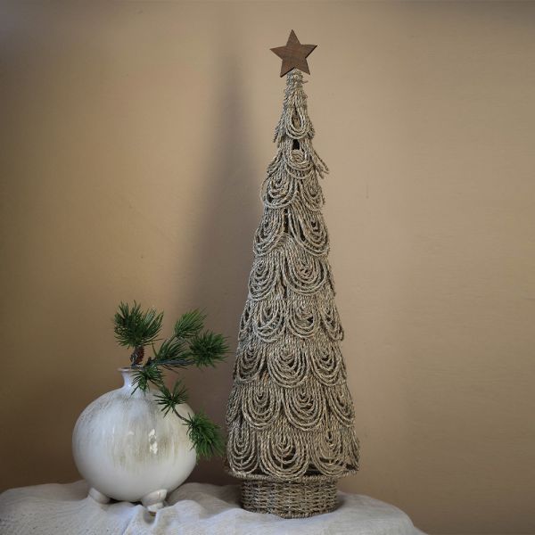 Abol decorativo navidad cuerda marrón 15x5x55