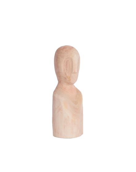 Figura étnica madera natural 33 x 13 cm