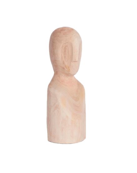 Figura étnica madera natural 41X12 cm