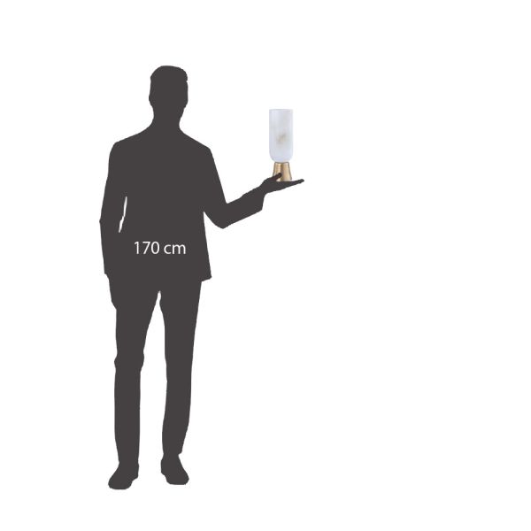 LAMPARA DE MESA ALABASTRO SOBRE BASE DORADA 9X9X27