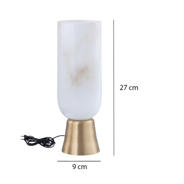 Lámpara Mesa de Alabastro y Base Dorada - Tapidecor | Lujo y Elegancia