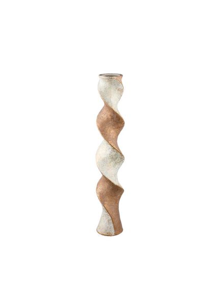 Candelabro cemento Twist marrón-dorado 90x16 cm