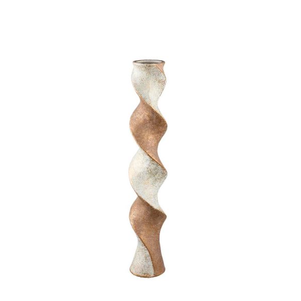 Candelabro cemento Twist marrón-dorado 90x16 cm