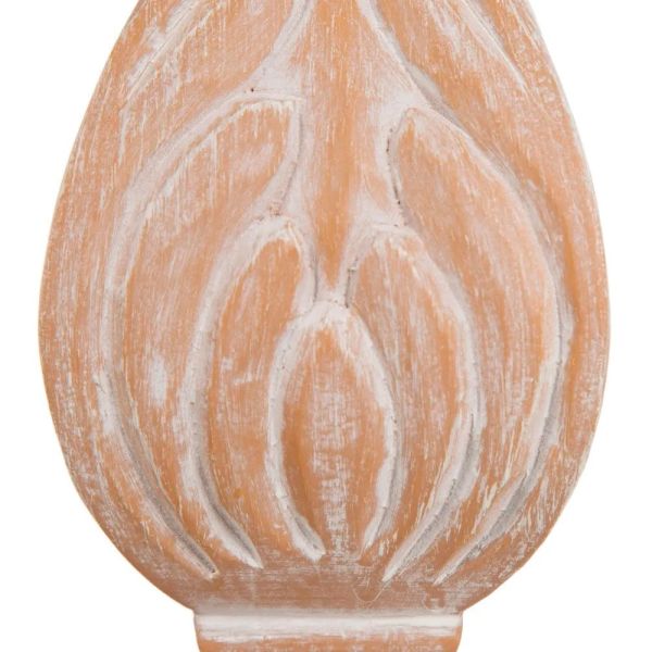 LÁMPARA MESA NATURAL RESINA TULIPA ALGODON LINO 35X35X57