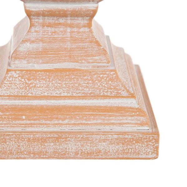 LÁMPARA MESA NATURAL RESINA TULIPA ALGODON LINO 35X35X57