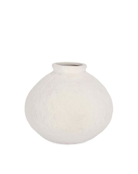 FLORERO REDONDO PORCELANA BLANCO 24,3X25,1X20,8