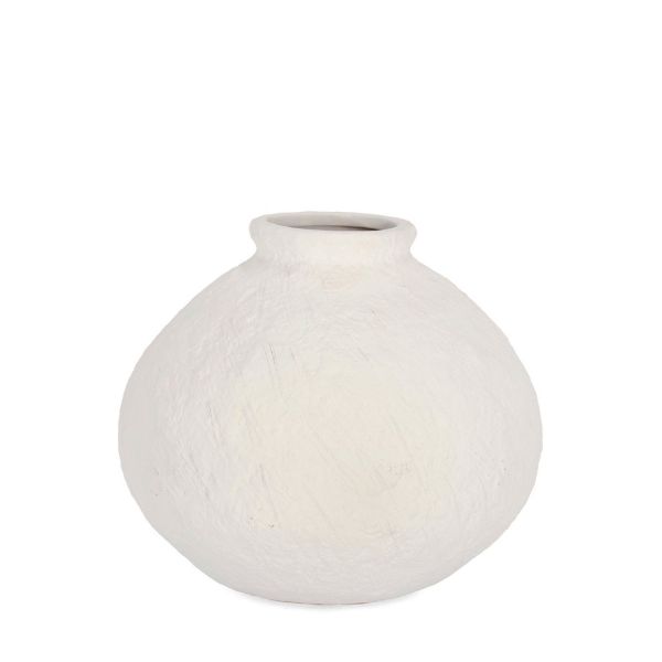 FLORERO REDONDO PORCELANA BLANCO 24,3X25,1X20,8