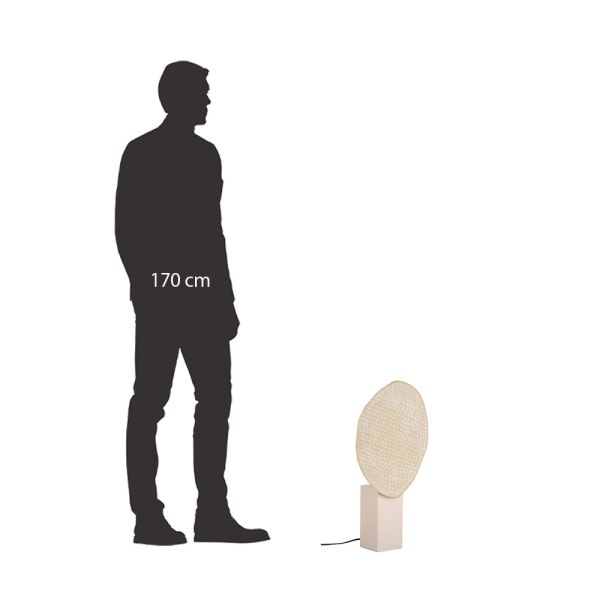 LAMPARA DE SOBREMESA METAL FLUORESCENTE BEIGE 28X14X57