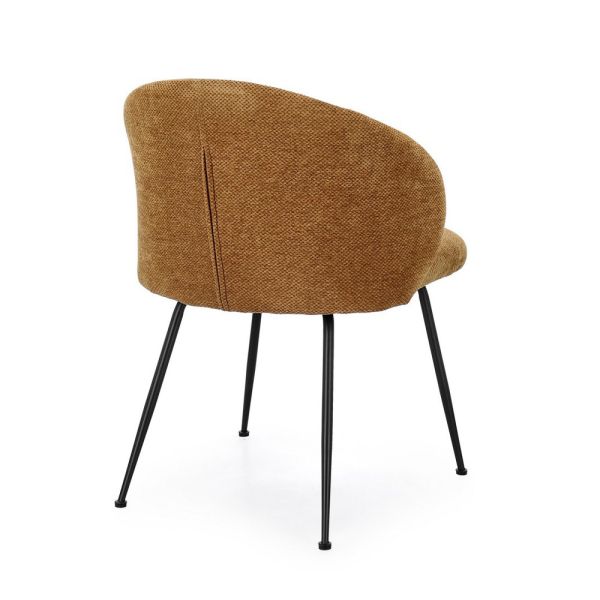 SILLA GESIEN TAPIZADO OCRE PATA ACERO 59,5X46,5X70