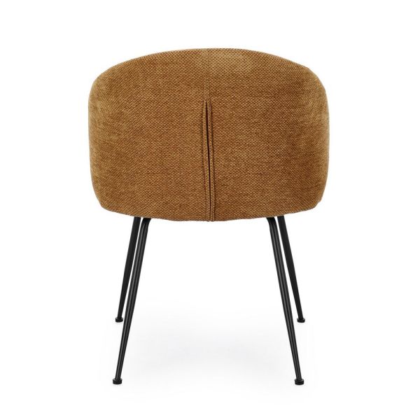 SILLA GESIEN TAPIZADO OCRE PATA ACERO 59,5X46,5X70