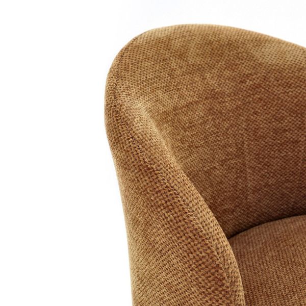 Silla Tapizada Tonos Ocre Patas de Acero - Tapidecor | Estilo Moderno