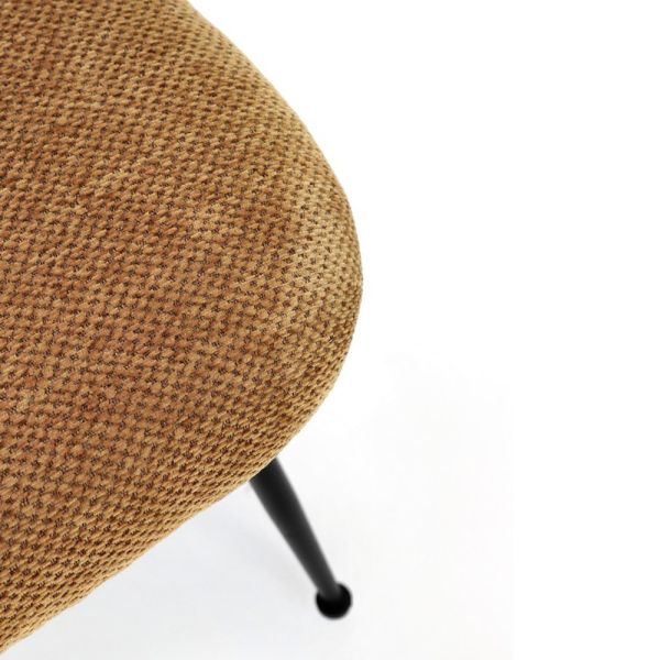Silla Tapizada Tonos Ocre Patas de Acero - Tapidecor | Estilo Moderno