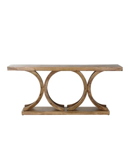 Consola madera mango marrón 170x30x75 cm 2