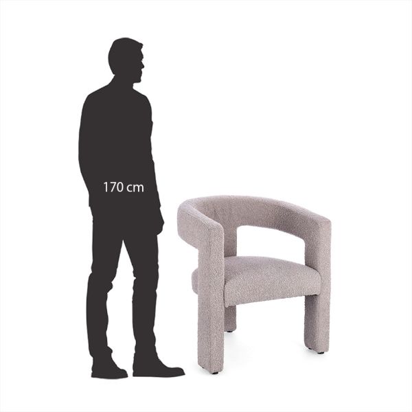 Sillón Tejido Rizado Gris Perla - Tapidecor