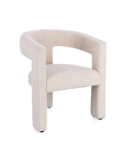 Sillón tejido rizado blanco 75x64x56 cm