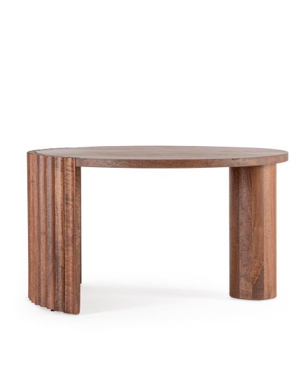 Mesa auxiliar madera mango soporte acero marrón 45x80 cm