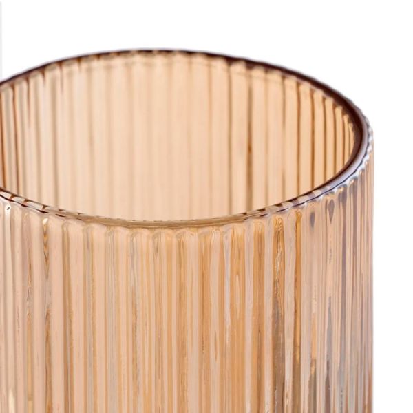 VASO MARRON CRISTAL 8X8X12,70CM