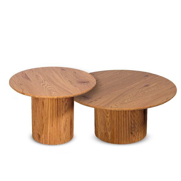 Set de 2 Mesas de Centro de Madera Roble | Tapidecor