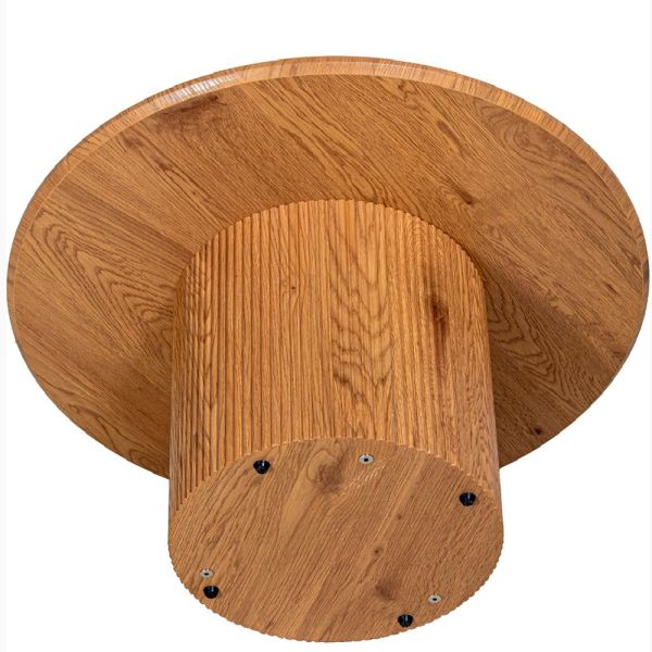 SET 2 MESAS CENTRO MADERA ROBLE Ø80X36+Ø60X42CM