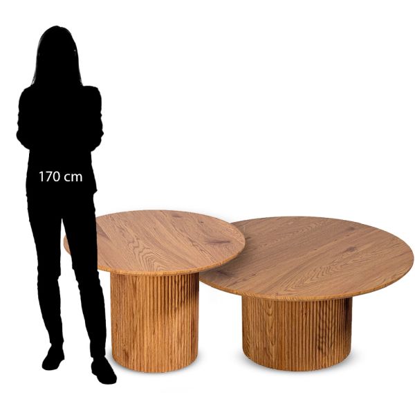 Set de 2 Mesas de Centro de Madera Roble | Tapidecor