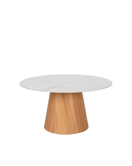 Mesa centro tapa mármol patas madera 80x45 cm