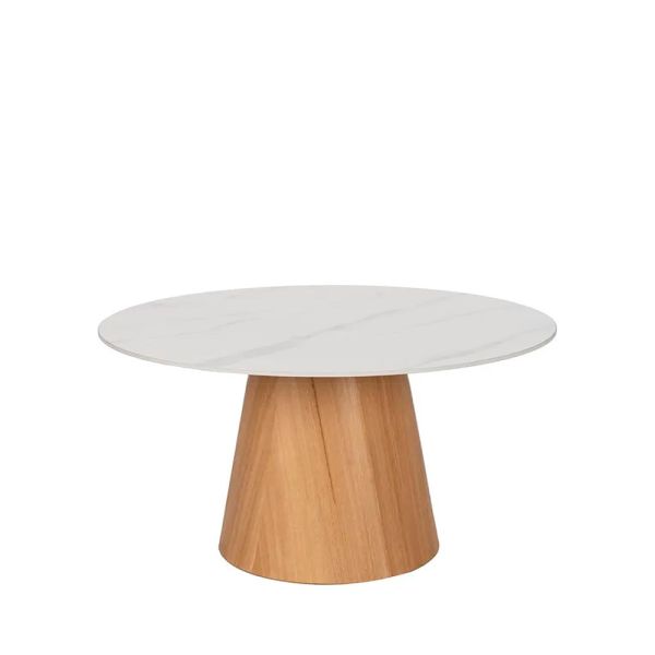 Mesa centro tapa mármol patas madera 80x45 cm