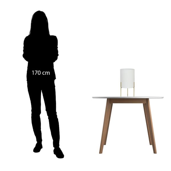 Lámpara de mesa latón dorado blanco | Tapidecor