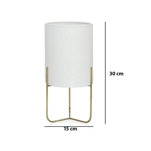 Lámpara de mesa latón dorado blanco | Tapidecor