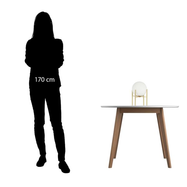 Lámpara de mesa cristal blanco 25x18 cm