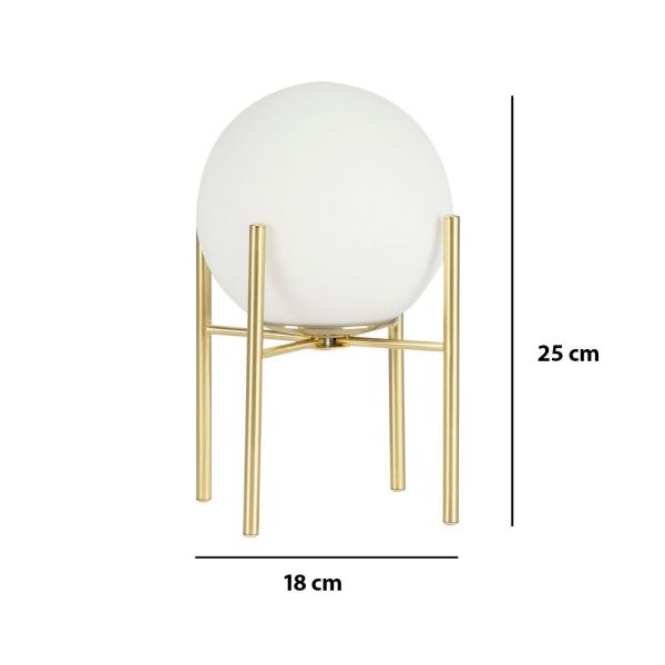 Lámpara de mesa cristal blanco 25x18 cm