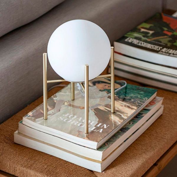 Lámpara de mesa cristal blanco 25x18 cm