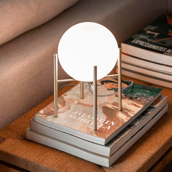 Lámpara de mesa cristal blanco 25x18 cm