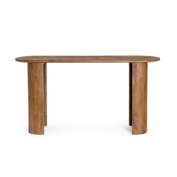 CONSOLA MADERA DE MANGO OVALADA 147X45X76