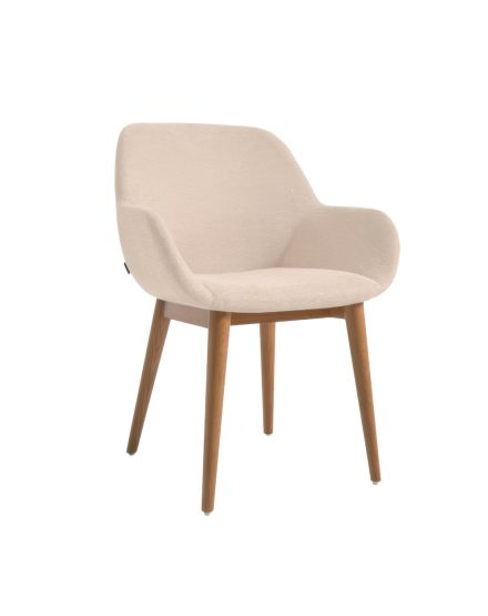 Silla madera maciza fresno, Beige-Marrón 83x59x55 cm