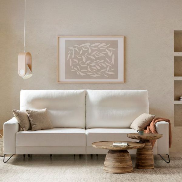 Sofá multifunción con patas negras y color blanco | Tapidecor