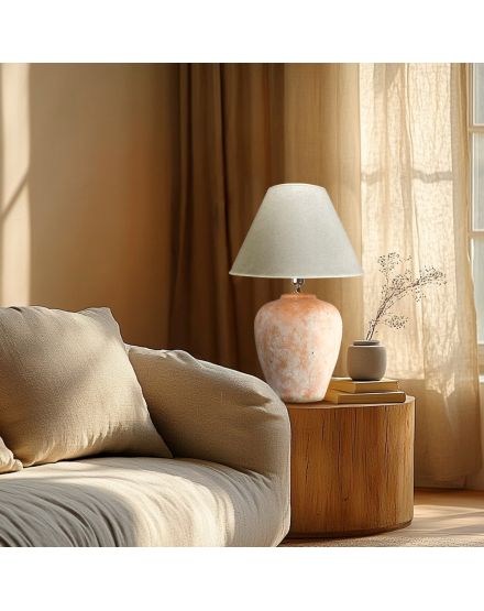 Pie lámpara ánfora terracota topo 49x32 cm 2