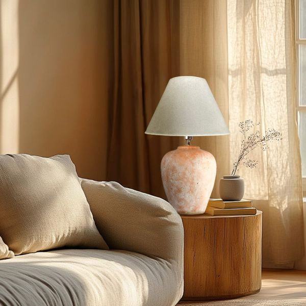 Lámpara de Mesa Terracota - Diseño Elegante y Acogedor para tu Hogar