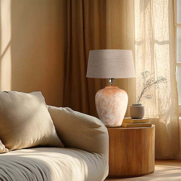 Lámpara de Mesa Terracota - Diseño Elegante y Acogedor para tu Hogar