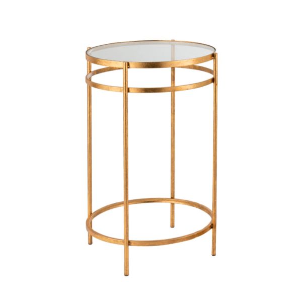 Mesa auxiliar hierro dorado con espejo-Elegancia y estilo | Tapidecor