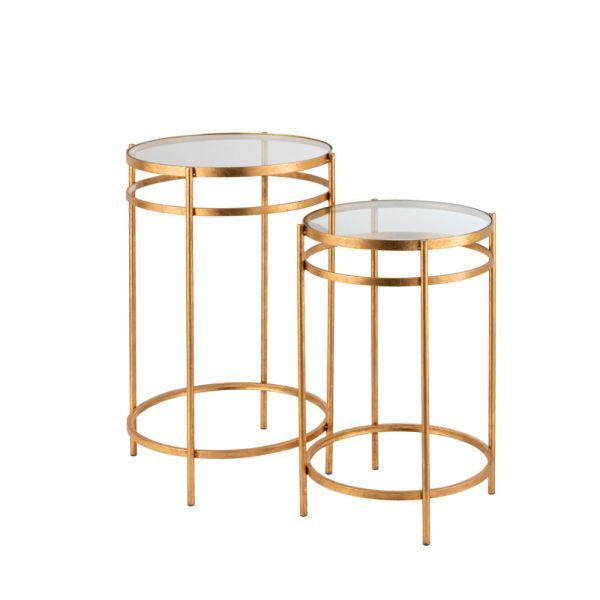 Mesa auxiliar hierro dorado con espejo-Elegancia y estilo | Tapidecor