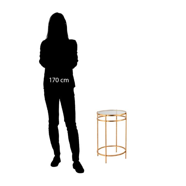 Mesa auxiliar hierro dorado con espejo-Elegancia y estilo | Tapidecor