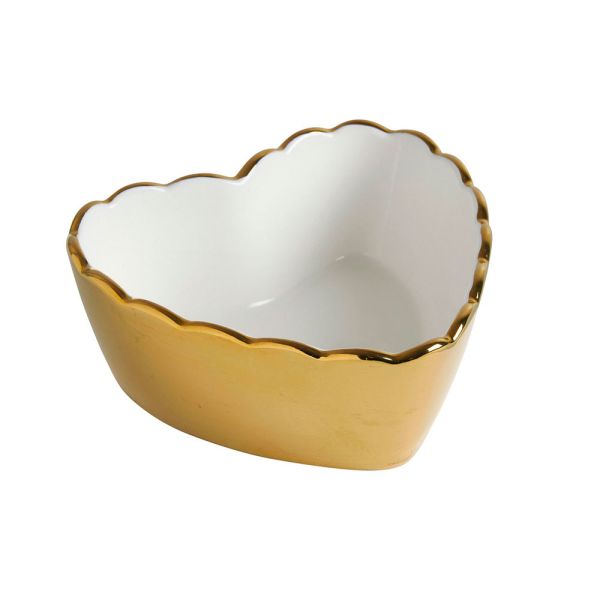 Bol corazón bordes ondulados dorado | Tapidecor