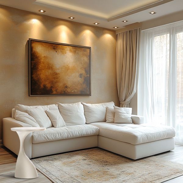 Mesa auxiliar metal blanco mate | Tapidecor