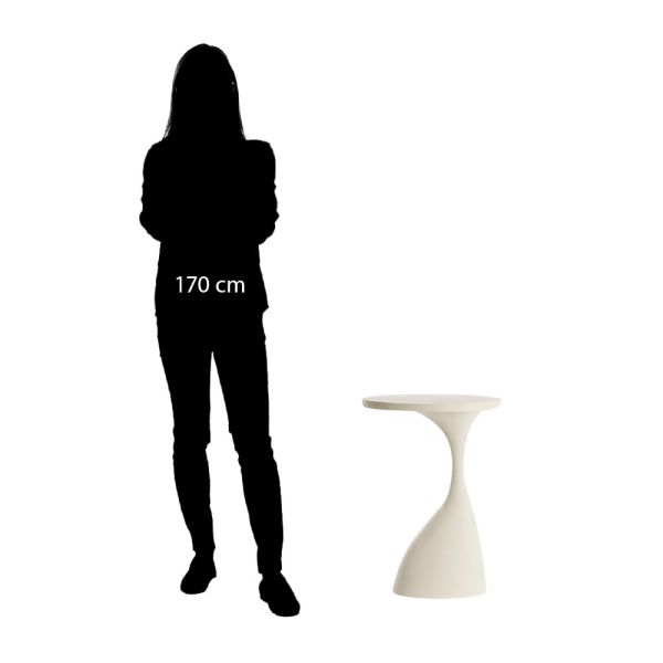 Mesa auxiliar metal mate, crema 61x40x33 cm