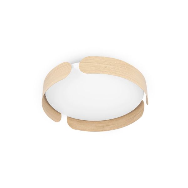 PLAFON RED. LED BLANCO -MADERA 20W 2400LM 3000K 37X37X7,5 CM