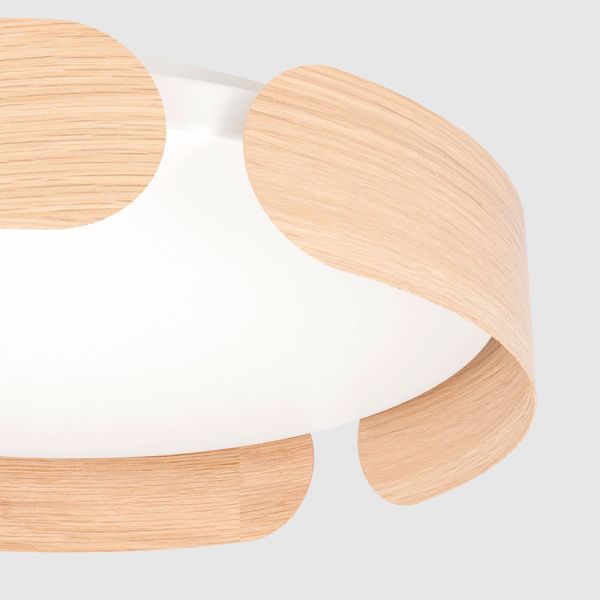Plafón LED blanco-madera 20W 3000K | Tapidecor