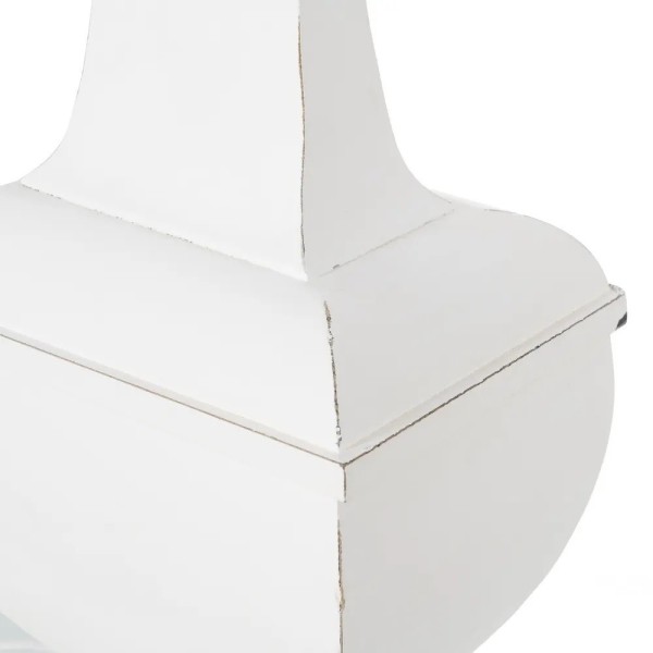 Lampada da tavolo in legno bianco 40x22x76 schermo rotondo incluso