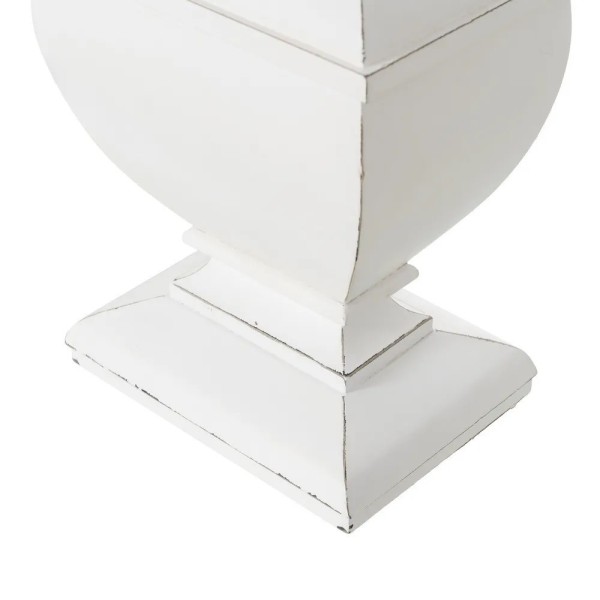 Lampada da tavolo in legno bianco 40x22x76 schermo rotondo incluso