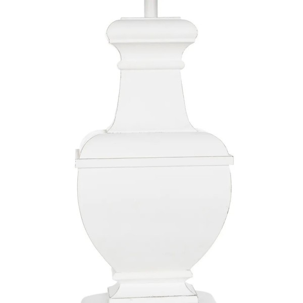Lampada da tavolo in legno bianco 40x22x76 schermo rotondo incluso